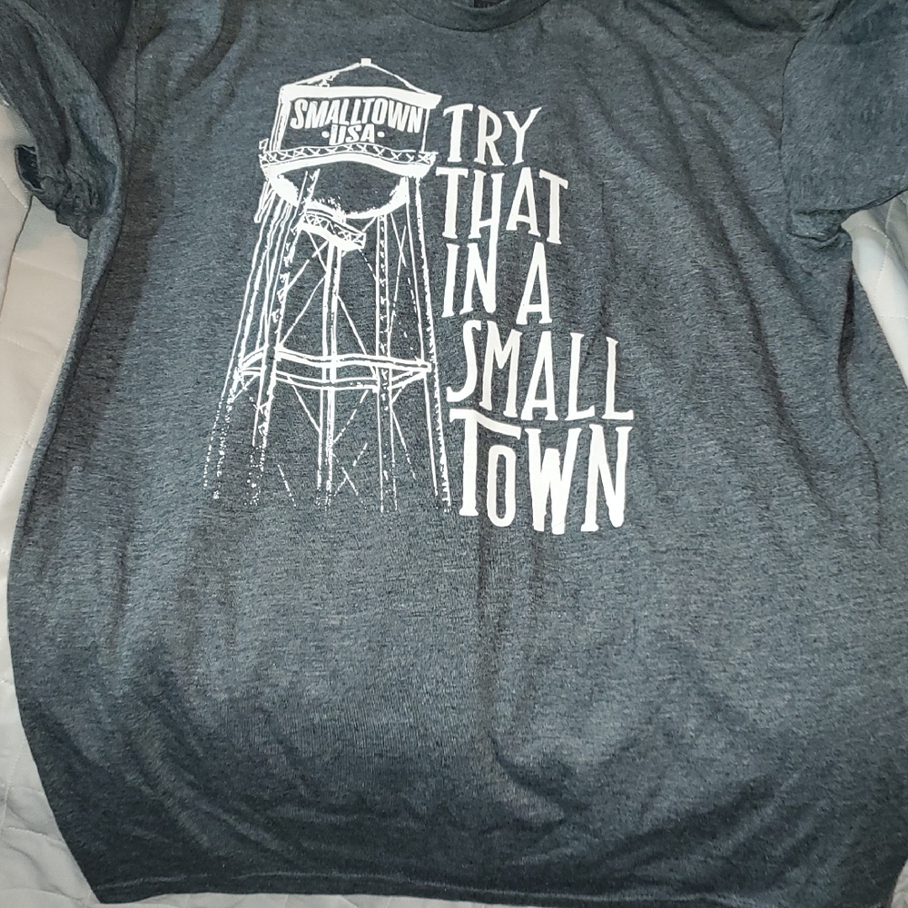 Gray Graphic T-Shirt with White Print